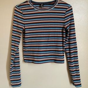 Crop Stripe long sleeve forever 21 shirt